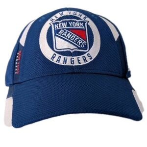 New York Rangers Adidas Fitmax Size L / XL Hat NHL Official Blue & White Cap